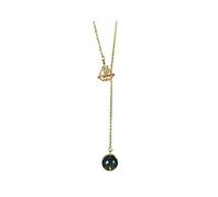 NHYHEHMR Accessories Vintage S925 Necklace for Women Sailboat Round Bead Tassels Handmade Classical Jewelry Women's Pendant Necklaces Charm Gift National Old Craft