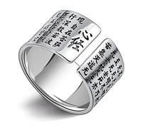 NHYHEHMR Anillo abierto en joyas en Thai S999 Pure Heart in Sutra Pareja Joyería de anillo abierto, Regalos Regalos para amor, Apertura MO