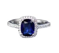 NHYHEHMR ANILLOS DE COLOR AQUAMARINA AQUARINA AL MENSACIÓN PARA MUJER El compromiso de la boda del zafiro azul 2022 tendencia de lujo natural joyería original