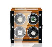 NHYHEHMR Automatic Technology Watch Winder with LCD Screen and Remote Control, Unlock Button, LED Light with Silent Motor 5 Rotation Mode Setting Luxury Watch Storage Case (Color : A, Size : 9+0)