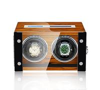 NHYHEHMR Automatic Technology Watch Winder with LCD Screen and Remote Control, Unlock Button, LED Light with Silent Motor 5 Rotation Mode Setting Luxury Watch Storage Case (Color : A, Size : 9+0)