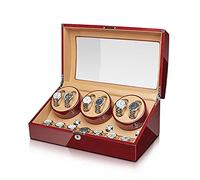 NHYHEHMR Automatic Watch Winder Storage Display Box With Silent Mabuchi Motor Flexible Watch Pillow Open And Shut Down Featured Wood Shell Piano Finish Fit Lady And Man Watches (Size : 4+0)