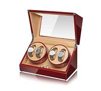 NHYHEHMR Automatic Watch Winder Storage Display Box With Silent Mabuchi Motor Flexible Watch Pillow Open And Shut Down Featured Wood Shell Piano Finish Fit Lady And Man Watches (Size : 4+0)