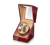 NHYHEHMR Automatic Watch Winder Storage Display Box With Silent Mabuchi Motor Flexible Watch Pillow Open And Shut Down Featured Wood Shell Piano Finish Fit Lady And Man Watches (Size : 4+0)