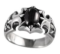 NHYHEHMR Bague Ouverte en S925 Bague en Zircon de Tournesol Obsidienne en Bague de Mode Pour Homme Cadeaux Pour AmoureuxAnneau de tournesol en obsidienne, 20#
