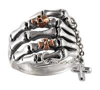 NHYHEHMR Bague Ouverte en S925 en Vintage Crâne Fantôme Bracelet Croix Bague Masculine Cadeaux Pour AmoureuxAvec une croix, vingt trois#