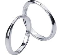 NHYHEHMR Bagues de Couple en S925, Bagues Ouvertes Brillantes Simples Pour Hommes Et Femmes, Bagues de Couplefemmes 's & hommes' s, Ouverture réglable