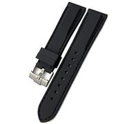 NHYHEHMR Banda de reloj de goma 19 mm 21 mm 20 mm 22 mm 23.0 mm 24 mm para una correa de reloj de silicona impermeable suave/verde negro/20 mm