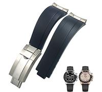 NHYHEHMR Bracelet de montre à boucle courte en caoutchouc, 20mm 21mm, adapté au rôle de sous-marin Daytona OYSTERFLEX Yacht Master, petit bracelet en Silicone