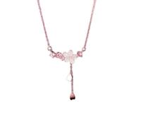NHYHEHMR Cherry Flower Shell Long Tassel Necklace for Women Sweet Heart Pendant Chain Necklace
