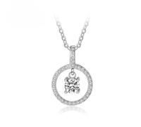 NHYHEHMR Circle Pendant Necklace With Stone Trendy Ladies Jewelry