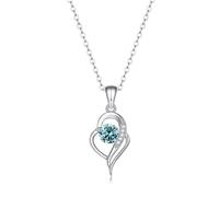 NHYHEHMR Collar con colgante en Moissanite VVS1 para mujeres, en plata esterlina 925 con colgante en forma de corazón amarillo/azul/rosa con certificado de autenticidad