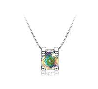 NHYHEHMR Collier avec pendentif en moissanite 1 ct - Couleur D - VVS1 - En argent sterling 925 - Pour femme - Avec certificat