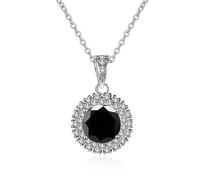 NHYHEHMR Collier en moissanite 1 ct pour femme - Coupe ronde - Couleur D - Collier avec pendentif diamant VVS1 - Collier en argent sterling 925 pour femme avec certificat