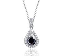 NHYHEHMR Collier en moissanite pour femme 1 ct Coupe ronde Couleur D VVS1 en argent sterling 925 avec pendentif en moissanite avec certificat