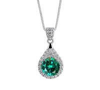 NHYHEHMR Collier en moissanite pour femme 1 ct Coupe ronde Couleur D VVS1 en argent sterling 925 avec pendentif en moissanite avec certificat