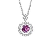 NHYHEHMR Collier en moissanite rond 1 ct pour femme Couleur D VVS1 en argent sterling avec pendentif en moissanite avec certificat