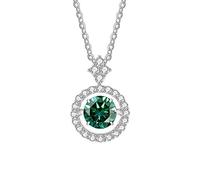 NHYHEHMR Collier en moissanite rond 1 ct pour femme Couleur D VVS1 en argent sterling avec pendentif en moissanite avec certificat