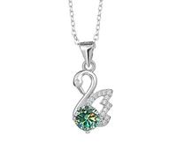 NHYHEHMR Collier en moissanite ronde 1 ct pour femme - Couleur D - Pendentif diamant VVS1 - En argent sterling 925 - Avec certificat