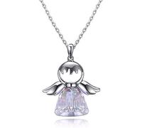 NHYHEHMR Cute Angel Pendants Necklaces Crystals From Figure Fine Jewelry For Girls Women Accessories