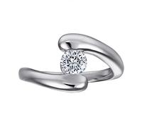 NHYHEHMR Dainty Rings for Women, Ring for Women Elegant Solitaire Round 5MM Cubic Zirconia Rings