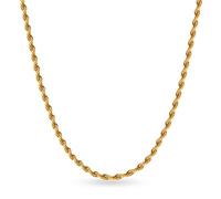NHYHEHMR Dainty Yellow Plated Diamond Cut Rope Twisted Braided Chain 3.0MM, Anti Tarnish Rope Link Chain for Men Women Unisex