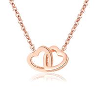 NHYHEHMR Double Circle Love Heart Zirconia Necklaces & Pendants For Women Gift choker collares
