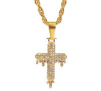 NHYHEHMR Fashion Women & Men Rhinestone Cross Pendants Necklaces Hip Hop Jewelry Long Chain gift Large Collection Of Cross