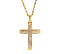 NHYHEHMR Fashion Women & Men Rhinestone Cross Pendants Necklaces Hip Hop Jewelry Long Chain gift Large Collection Of Cross
