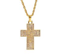 NHYHEHMR Fashion Women & Men Rhinestone Cross Pendants Necklaces Hip Hop Jewelry Long Chain gift Large Collection Of Cross