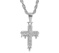 NHYHEHMR Fashion Women & Men Rhinestone Cross Pendants Necklaces Hip Hop Jewelry Long Chain gift Large Collection Of Cross
