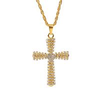 NHYHEHMR Fashion Women & Men Rhinestone Cross Pendants Necklaces Hip Hop Jewelry Long Chain gift Large Collection Of Cross