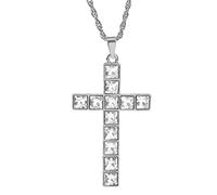 NHYHEHMR Fashion Women & Men Rhinestone Cross Pendants Necklaces Hip Hop Jewelry Long Chain gift Large Collection Of Cross