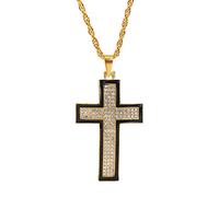 NHYHEHMR Fashion Women & Men Rhinestone Cross Pendants Necklaces Hip Hop Jewelry Long Chain gift Large Collection Of Cross