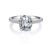 NHYHEHMR Girl Products Dazzling 3 Moissanite Rings for Women Oval Cut D Color S Lab Created Diamond Rings Perfect for Daily Wear Parties Wedding Birthday Gifts