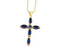 NHYHEHMR Girls Accessories Religious Cross Pendant Necklace for Women, Plated Jewelry with Marquise and Round Cut CZ Stones necklace