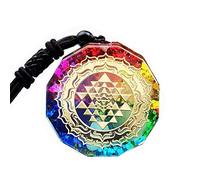 NHYHEHMR Girls jewelry Reiki Orgonite Sri Yantra Symbol Metatron's Cube Necklace 7 Chakra Sacred Geometry Orgone Pendant gifts