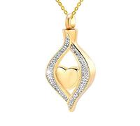 NHYHEHMR Girls jewelry urns for Dogs Crystal Urn Necklace The Eye of My Heart Pendant Keepsake Ashes Cremation Memorial Stainless Steel Jewelry-_21*41mm gifts
