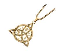 NHYHEHMR Jewelry New 2025 Arrival Celtic Trinity Knot Stainless Steel Pendant Wiccan Witch Knot Moon Star Necklace For Women Retro Lucky With For You Accessories Trendy Creative Gift gift