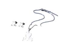 NHYHEHMR Jewelry New 2025 Arrival Classic Stainless Steel Jesus Cross Men Charm Heart Letter Pendant Necklace Jewelry Set Chain Christian Symbol Jewelry Gifts Fashion Accessories Creative Gift gift