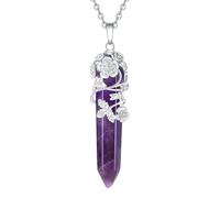NHYHEHMR Jewelry New 2025 Arrival Handmade Necklace Natural Amethysts Tree Of Life Hexagon Heart Wire Wrapped Pendant Donut Braided Women Men With For You Accessories Trendy Creative Gift gift