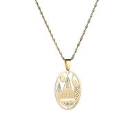 NHYHEHMR Jewelry New 2025 Arrival Lalish Pendant&Chain Necklace Holiest Temple Of The Yazidis For Women Men Hers With For You Accessories Trendy Creative Gift Gift