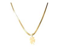 NHYHEHMR Jewelry New 2025 Arrival Lucky Four-Leaf Pendants Snake Bone Chain Necklace For Women Personalized Clavicular Chain Necklace Fashion With For You Accessories Trendy Creative Gift gift