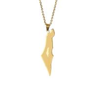 NHYHEHMR Jewelry New 2025 Arrival Map Of Israel Pendant Necklace Irregular Stainless Steel Geometric Pattern Necklace Valentine's Day Gift For Women With For You Accessories Trendy Creative Gift gift