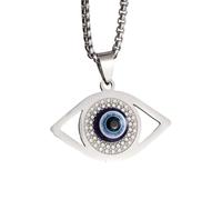 NHYHEHMR Jewelry New 2025 Arrival Stainless Steel Enamel Blue Pendant Necklace for Men and Women Turkish Eye Jewelry with for You Accessories Trendy Creative Gift gift