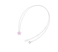 NHYHEHMR Jewelry New 2025 Arrival Synthetic Opal Star Pendant Necklace Women Charm Pink Blue Stone Jewelry Long Link Chain Collar With For You Accessories Trendy Creative Gift gift