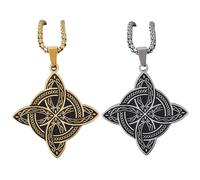 NHYHEHMR Jewelry New 2025 Arrival Witchcraft Rust Steel Necklace Witch's Knot Witch Knot Pendant Nordic Celtic Necklace Glamour Witch Hsf with for You Accessories Trendy Creative Gift gift