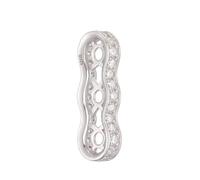 NHYHEHMR Jewelry New Unisex Stainles Stell S Siiver 4 Hole Spacers Separator Bar, Multi Row Bracelet DIY Jewelry Making Materials Sz24 Fashion Trendy Accessories Creative Gift for Women and Men