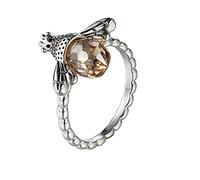 NHYHEHMR Lindas/Románticas curaciones de cristal abejas anillos Citrine Natural Stone Party Fiesta de compromiso