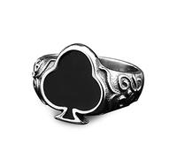 NHYHEHMR Lucky Spade Un anillo de tarjetas de juego 316L de acero inoxidable Fashion Rock Hip-Hop Punk Jewelry RETRO RETO RETRO